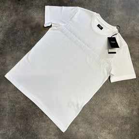 FENDI FF CHEST EMBROIDERED WHITE OUT T-SHIRT