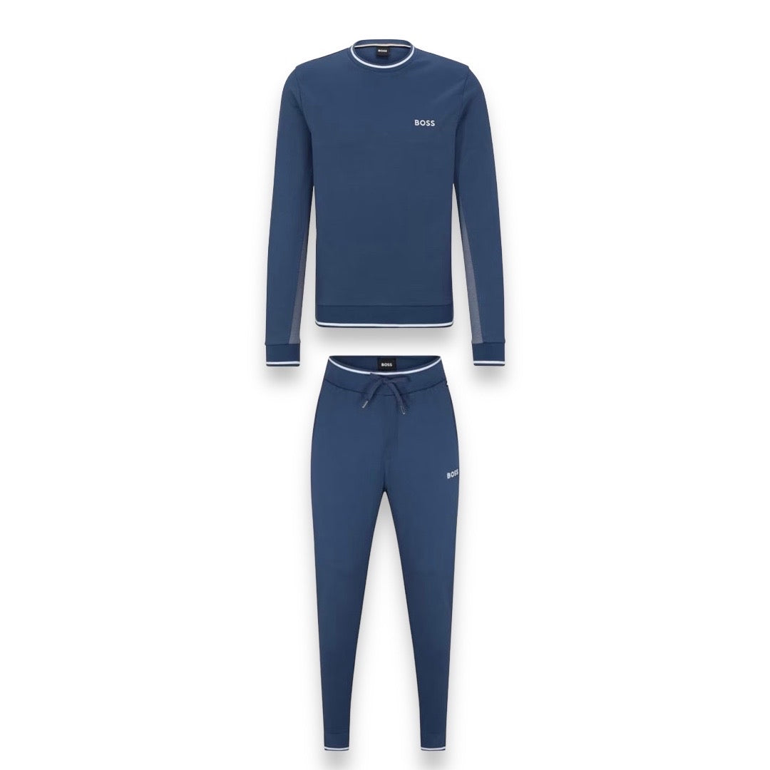 Navy blue hugo outlet boss tracksuit