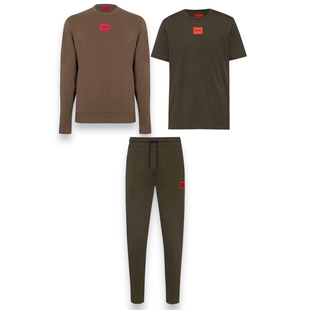 Khaki hugo online boss tracksuit