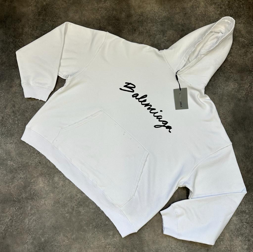 White on sale hoodie balenciaga