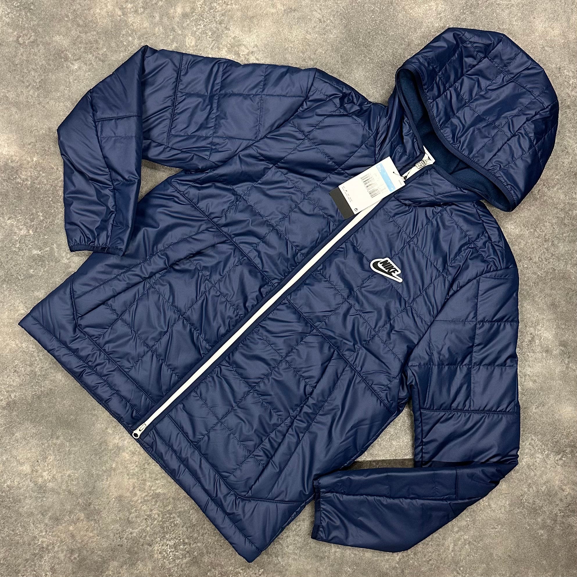 NIKE SPORTSWEAR PADDED HOODED JACKET NAVY BLUE