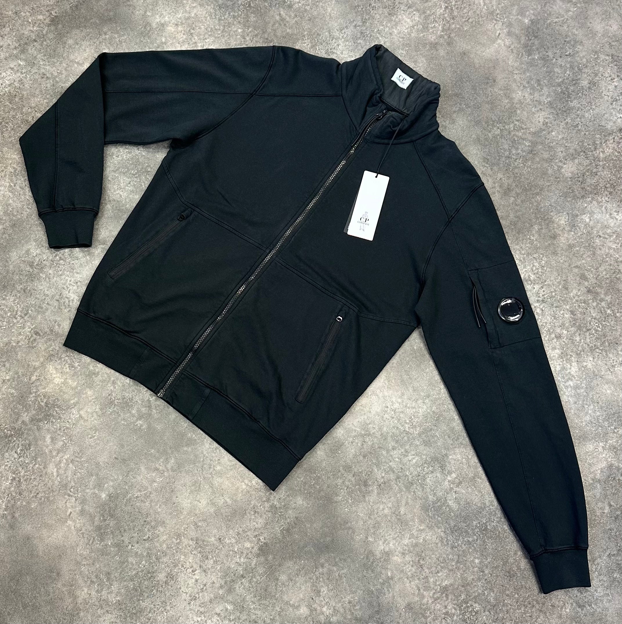 CP COMPANY LENS FULL ZIP TRACK TOP BLACK