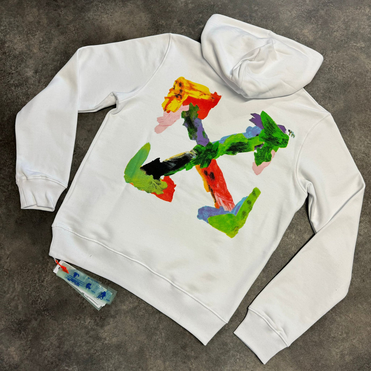 OFF WHITE PAINT ARROW OTTH HOODIE WHITE