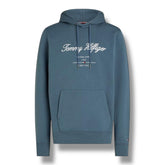 TOMMY HILFIGER SCRIPT LOGO OTTH HOODED SWEATSHIRT MID BLUE