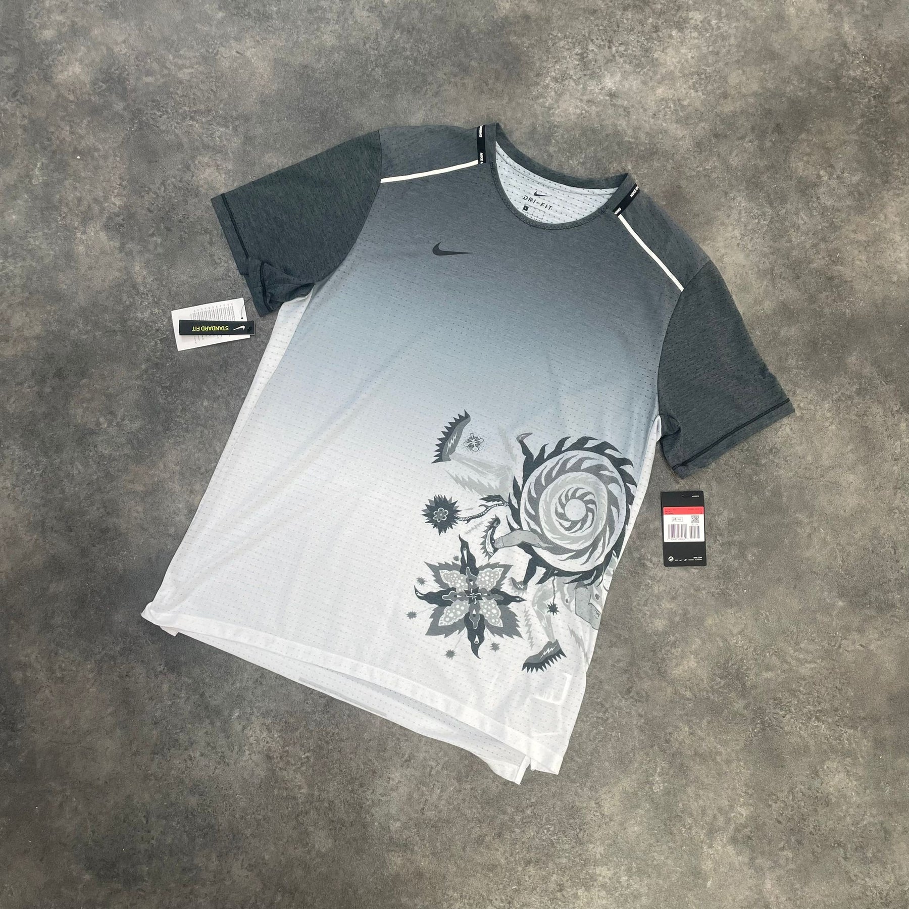 NIKE DRI FIT GYM RUNNING T-SHIRT GREY SALE