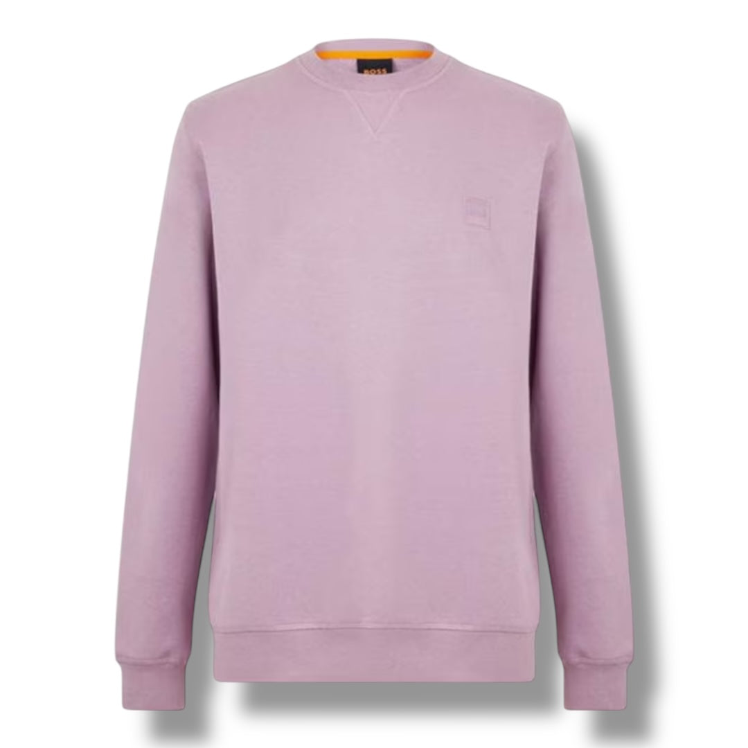 HUGO BOSS PATCH LOGO SWEATSHIRT LIGHT PURPLE