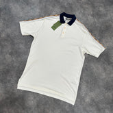 GUCCI GG TRIM POLO SHIRT BEIGE