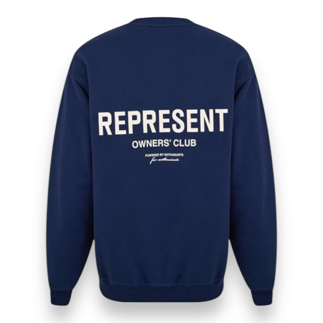 REPRESENT OWNERS CLUB CREW NECK SWEATSHIRT NAVY BLUE