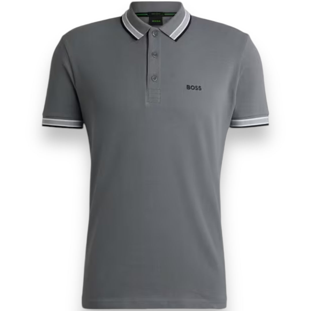 HUGO BOSS PAD POLO SHIRT GREY