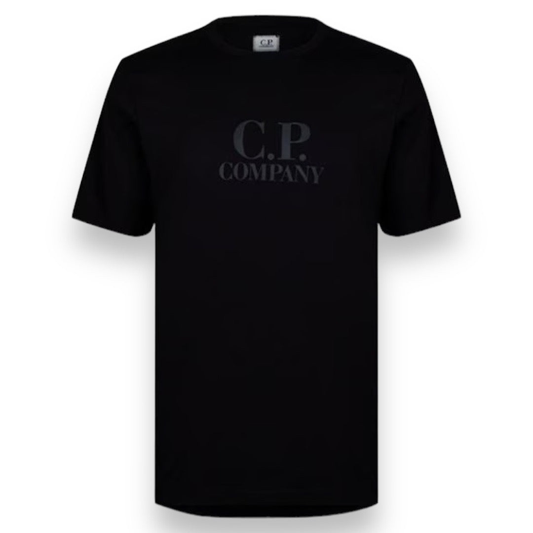 CP COMPANY SAME COLOUR LOGO PRINT T-SHIRT BLACK
