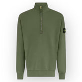 STONE ISLAND 1/4 ZIP FUNNEL NECK SWEATSHIRT MUSCHIO GREEN