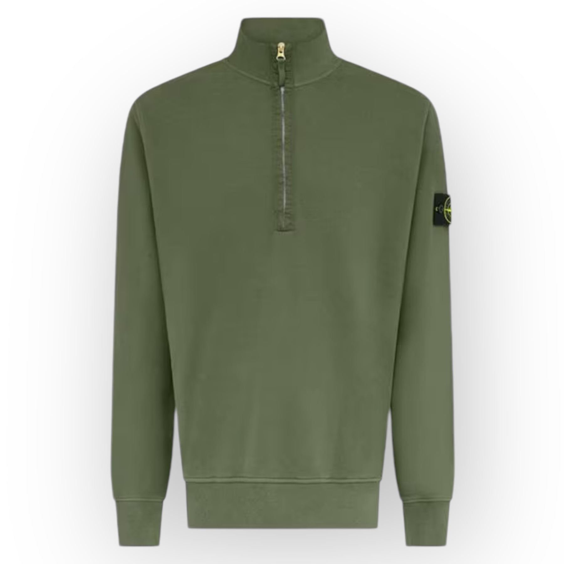 STONE ISLAND 1/4 ZIP FUNNEL NECK SWEATSHIRT MUSCHIO GREEN