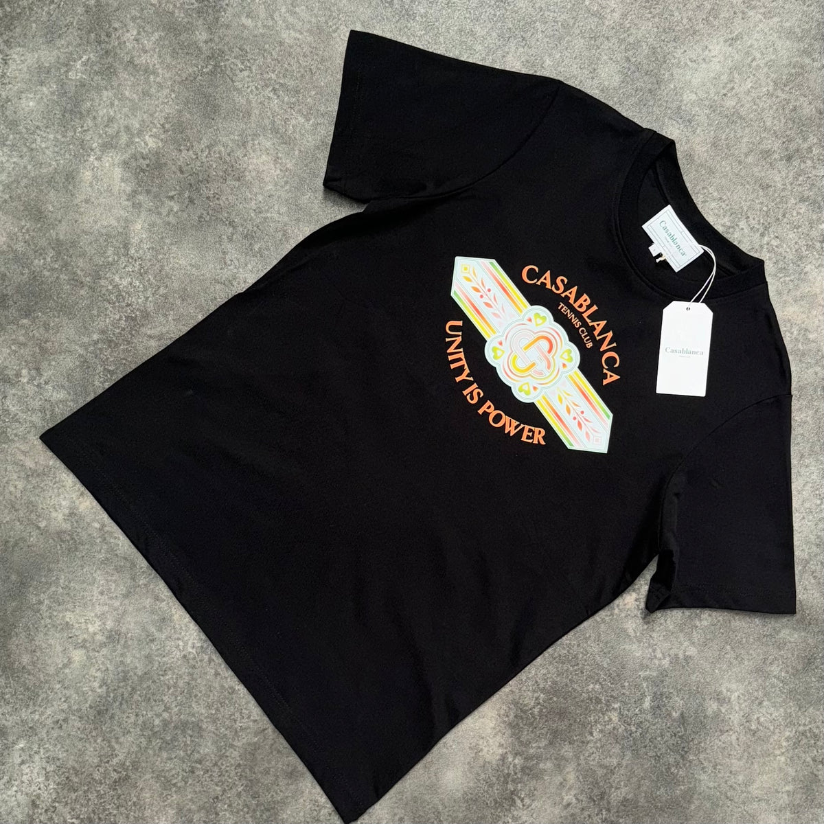 CASABLANCA UNITY LOGO T SHIRT BLACK