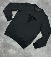 PRADA FELT LOGO SWEATSHIRT BLACK