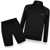 BOSS MIX SET ZIP UP TRACK TOP - SHORTS TRACKSUIT NAVY BLACK