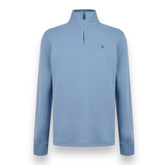 RALPH LAUREN 1/4 ZIP SWEATSHIRT LIGHT BLUE