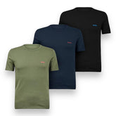 3 PACK HUGO BOSS T-SHIRT BLACK / NAVY / GREEN