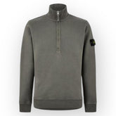 STONE ISLAND 1/4 ZIP FUNNEL NECK SWEATSHIRT NOCE BROWN