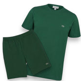 LACOSTE SMALL LOGO T-SHIRT & JERSEY SHORTS SET GREEN & GREEN