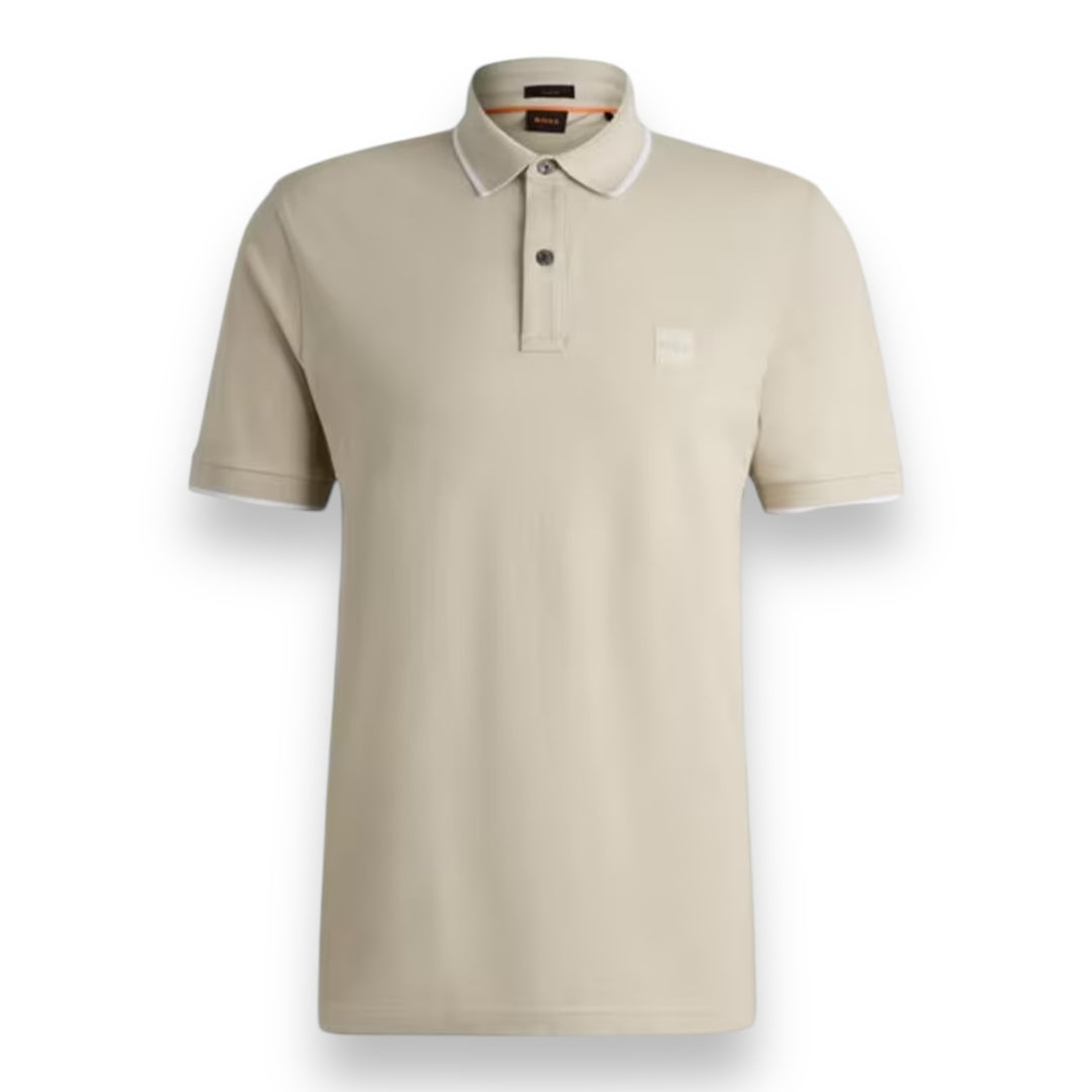 HUGO BOSS PASSERTIP POLO SHIRT BEIGE