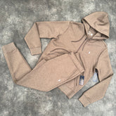 RALPH LAUREN ZIP UP HOODED FULL TRACKSUIT BROWN