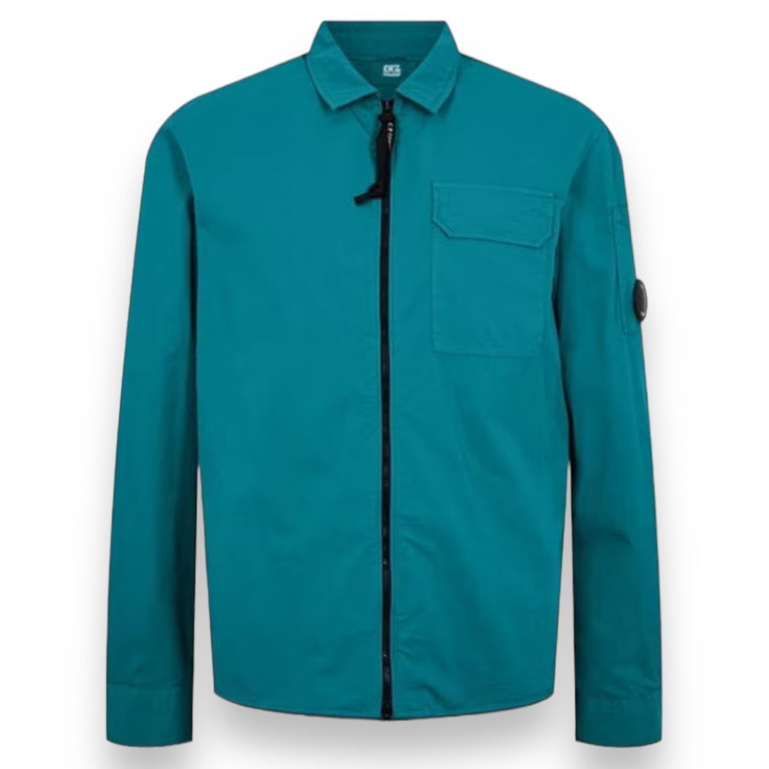 CP COMPANY ZIP UP LENS OVERSHIRT TURQUOISE