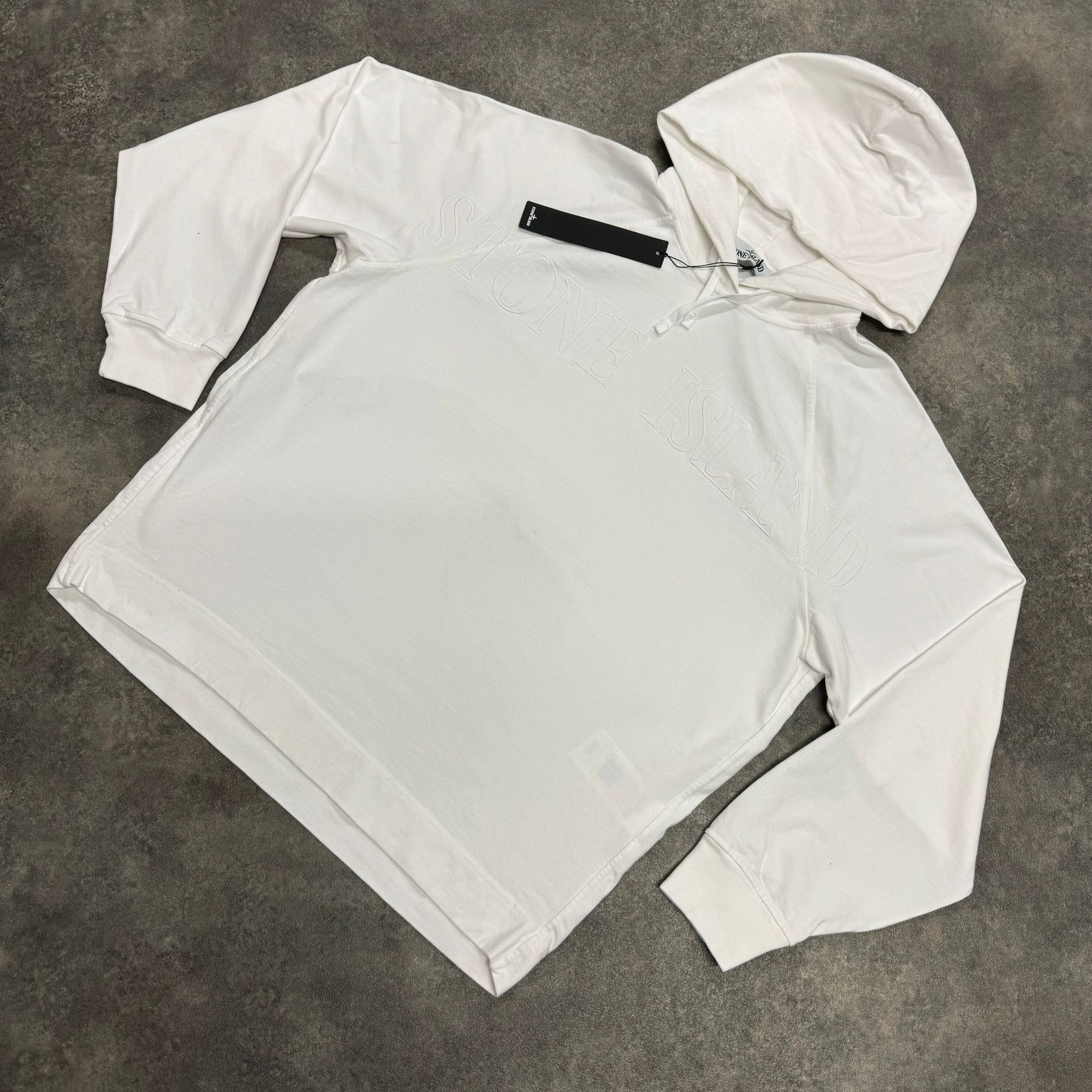 STONE ISLAND MARINA OTTH HOODIE SPELL OUT LOGO WHITE - SAMPLE