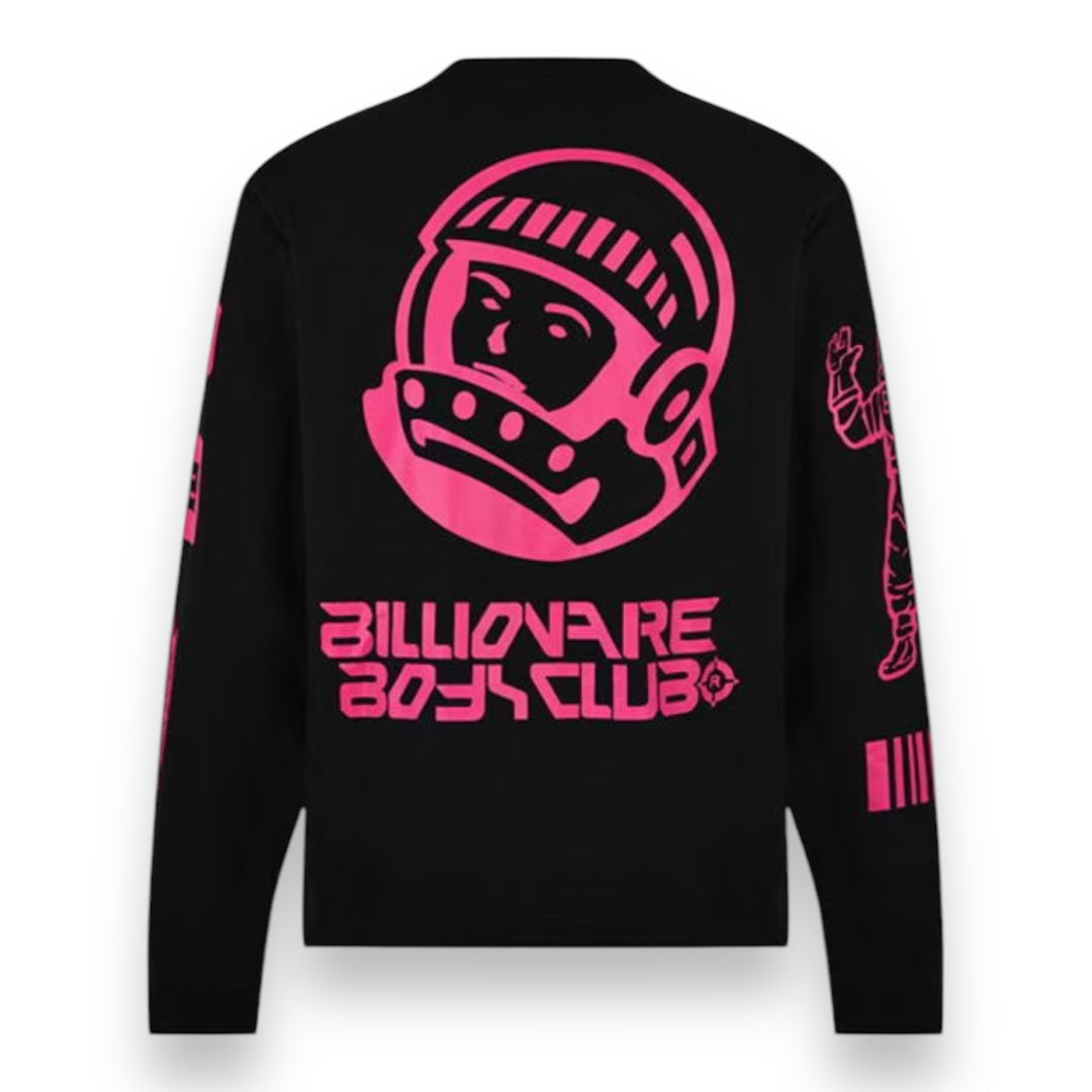 BILLIONAIRE BOYS CLUB MULTI GRAPHIC LONG SLEEVED T-SHIRT BLACK PINK