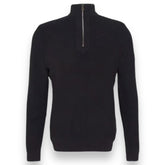 BARBOUR COTTON CRAW 1/4 ZIP SWEATER BLACK