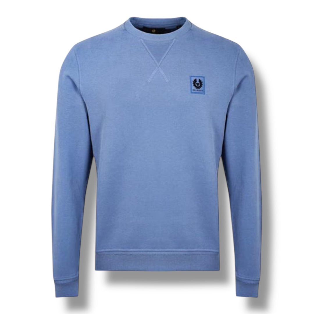 BELSTAFF PATCH LOGO SWEATSHIRT NAVY LIGHT BLUE