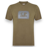 CP COMPANY STAMP PRINT T-SHIRT KHAKI GREEN