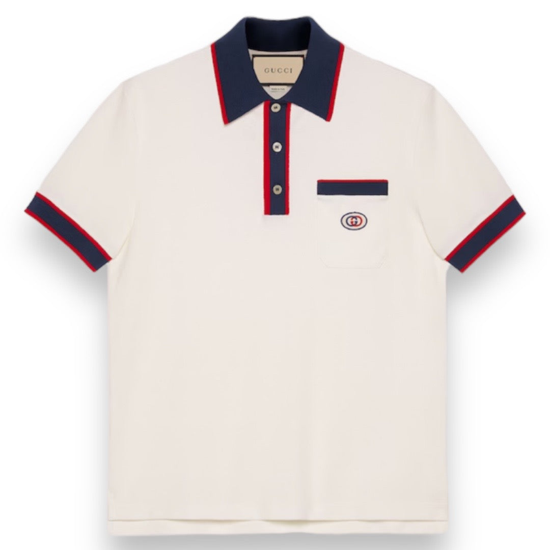 GUCCI GG POCKET POLO SHIRT WHITE