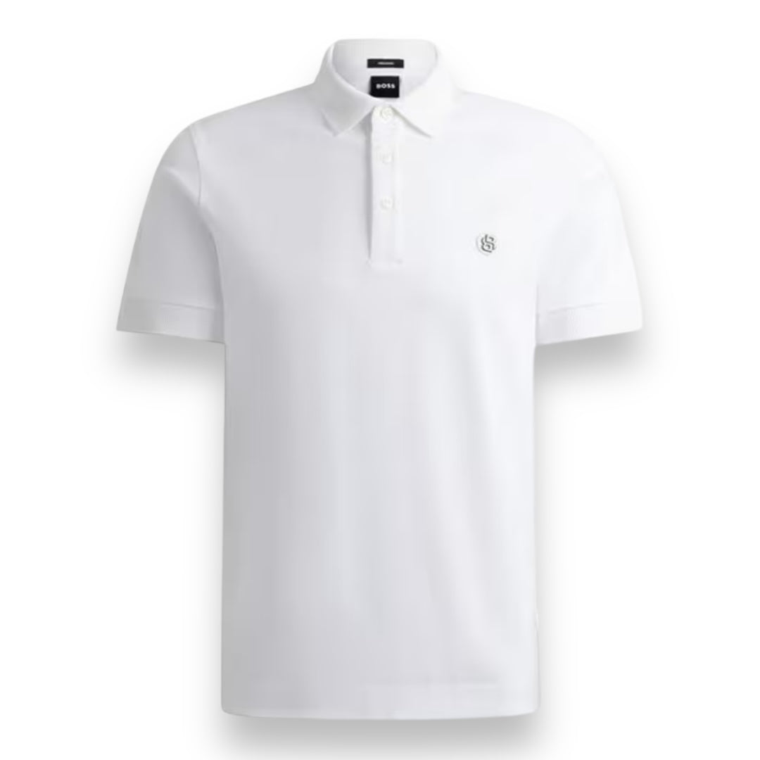 HUGO BOSS PLAQUE POLO SHIRT WHITE