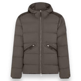 STONE ISLAND HOODED DD PUFFER JACKET NOCE BROWN