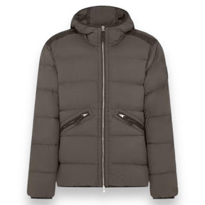 STONE ISLAND HOODED DD PUFFER JACKET NOCE BROWN