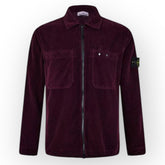 STONE ISLAND ZIP UP CORDUROY OVERSHIRT BURGUNDY