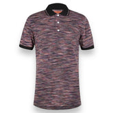 MISSONI TIPPED MIXED STRIPE POLO NAVY BLACK - ORANGE