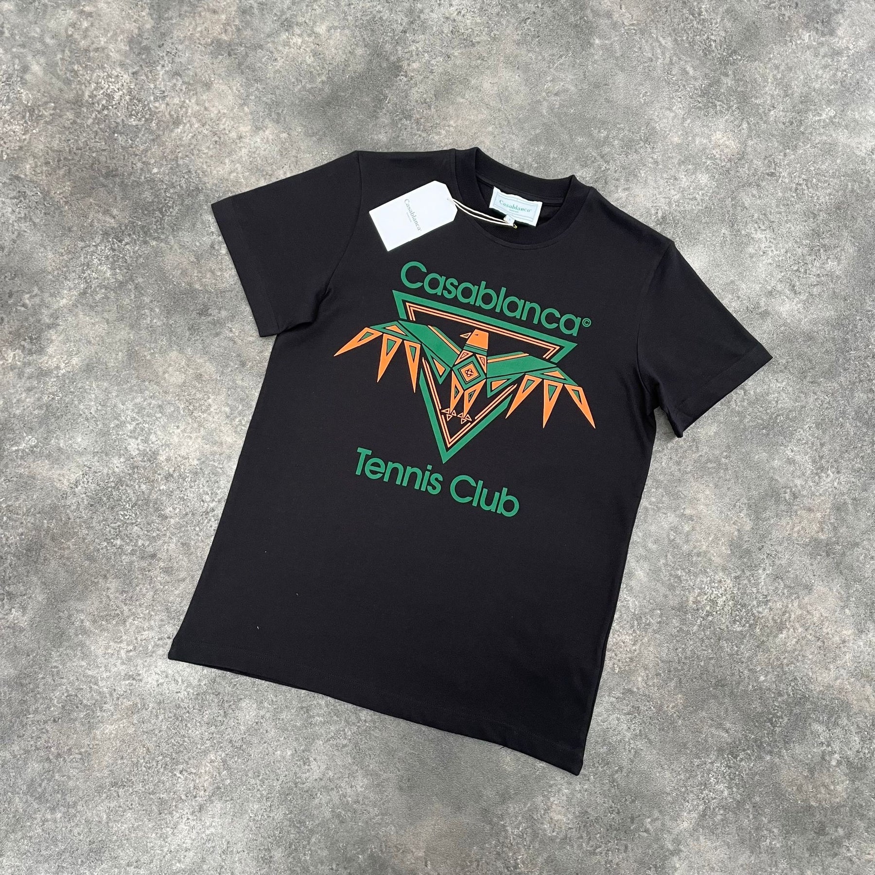 CASABLANCA BIRD LOGO T SHIRT BLACK