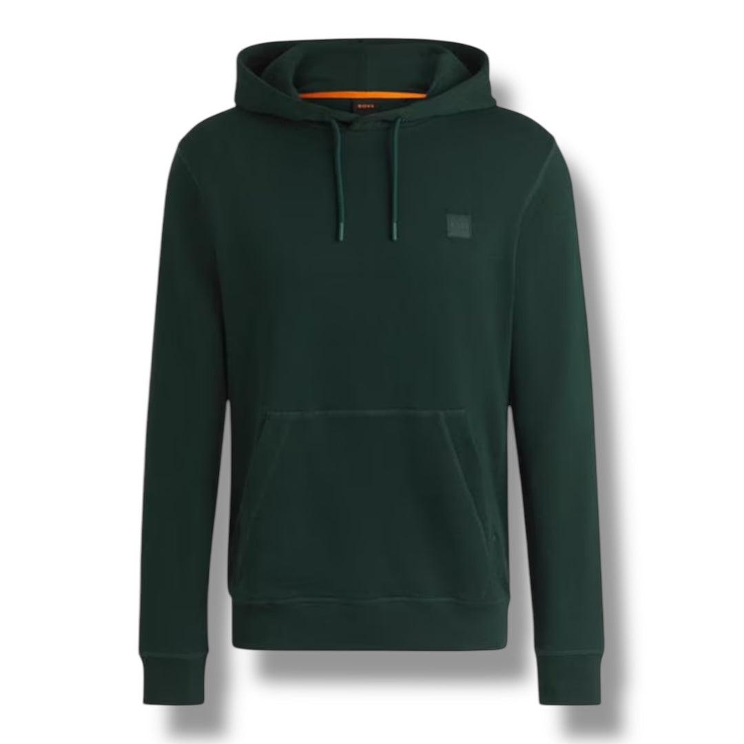 HUGO BOSS PATCH LOGO OTTH HOODIE BOTTLE GREEN