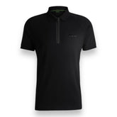 HUGO BOSS PHIL MIRROR ZIP POLO SHIRT BLACK