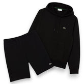 LACOSTE HOODIE & JERSEY SHORTS SET BLACK