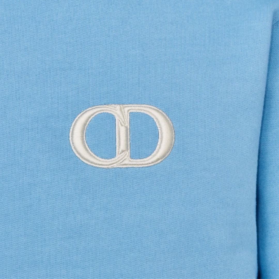 CHRISTIAN DIOR CD ICON LOGO HOODIE LIGHT BLUE