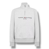 TOMMY HILFIGER MIDDLE LOGO 1/4 ZIP SWEATSHIRT GREY