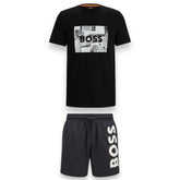 HUGO BOSS BOX LOGO & VERI SWIM SHORTS SET BLACK