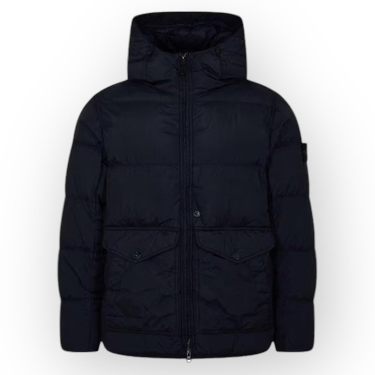 STONE ISLAND HOODED PUFFER JACKET NAVY BLUE