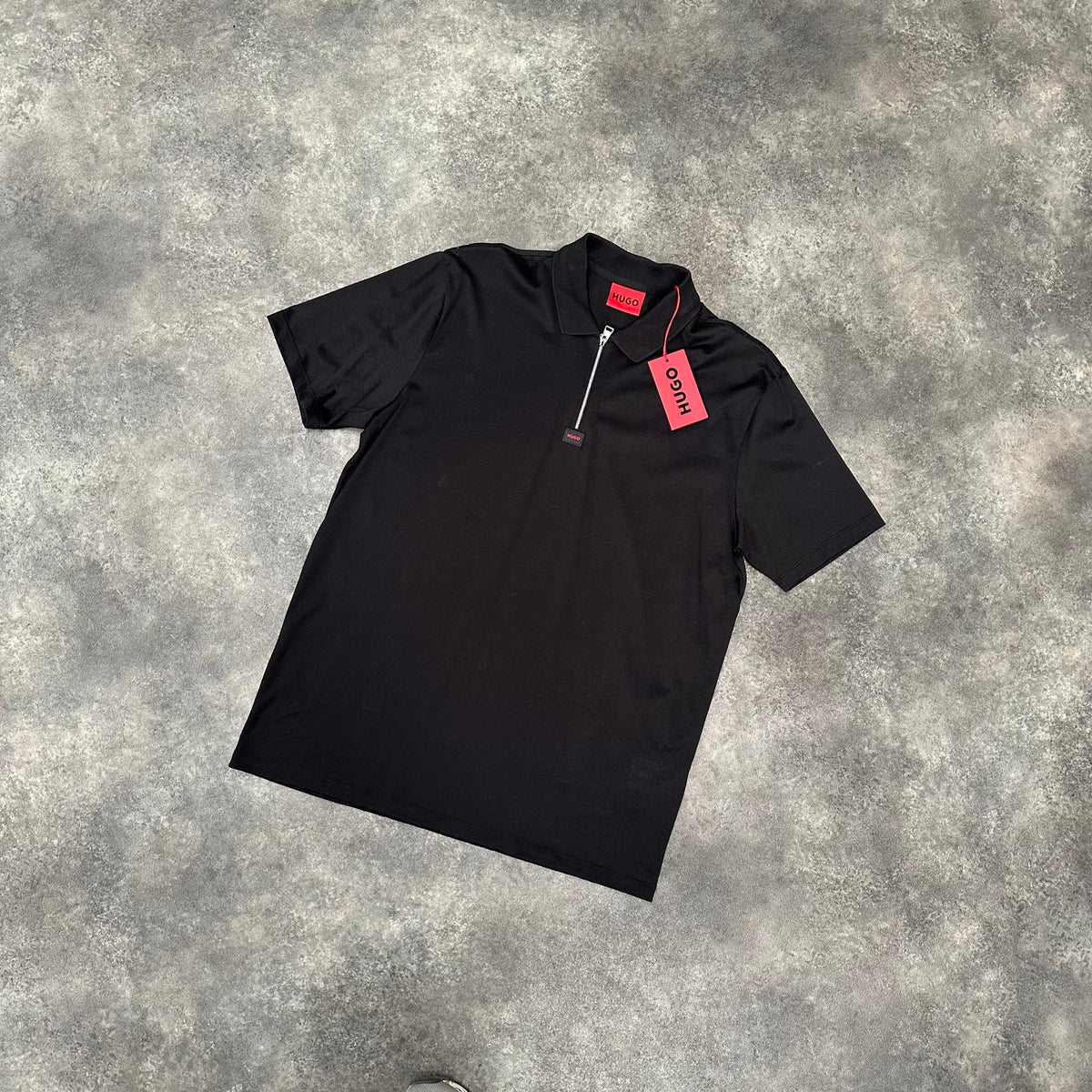 HUGO BOSS POLO SHIRT BLACK ZIP * SALE *