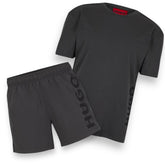 HUGO BOSS HUGO VERTI LOGO T-SHIRT & SWIM SHORTS SET CHARCOAL GREY