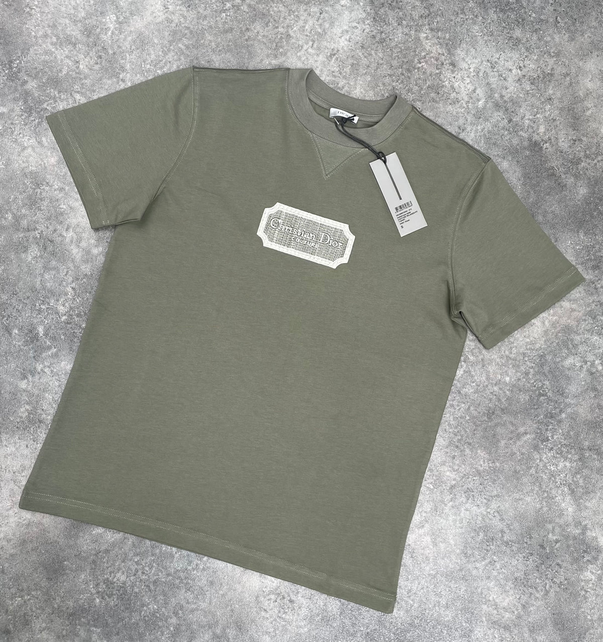 DIOR PLAQUE LOGO T-SHIRT KHAKI GREEN