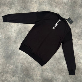 BALMAIN PARIS RUBBER VERTI BACK LOGO SWEATSHIRT BLACK