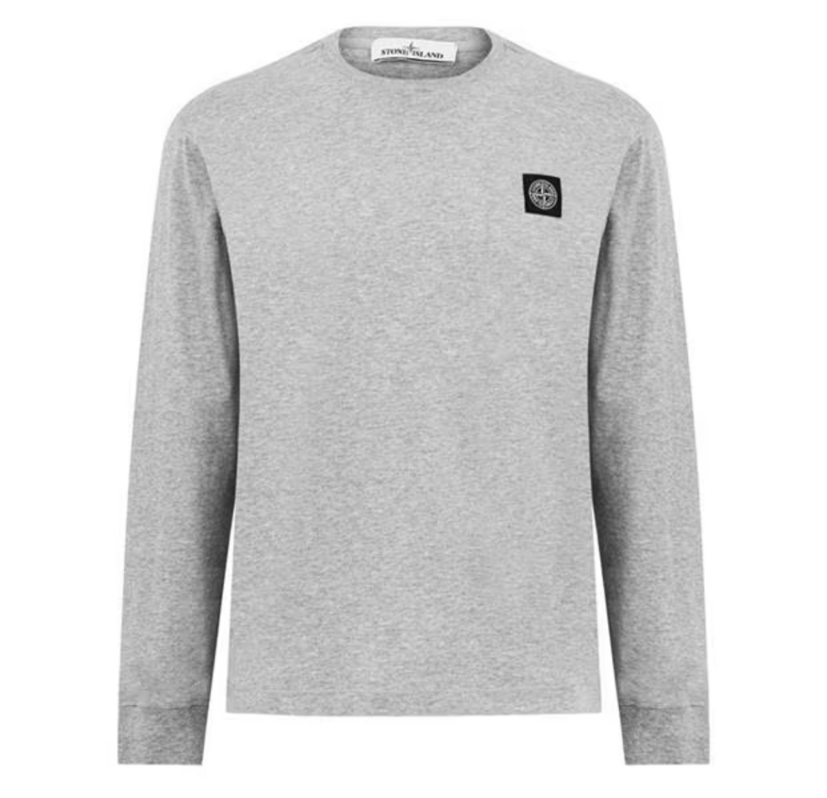 STONE ISLAND PATCH LOGO LONG SLEEVE T-SHIRT GREY